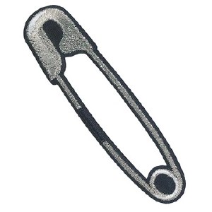 Silver Safety Pin Patch