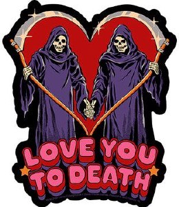 Steven Rhodes Love You to Death Sticker