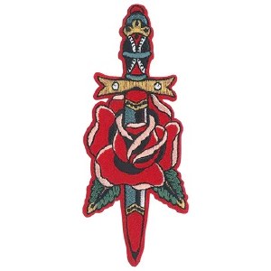 Traditional Rose and Knife Patch