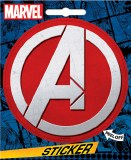 Red and Silver Avengers Logo Sticker