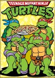 Teenage Mutant Ninja Turtle Team Eating Pizza w Logo Magnet