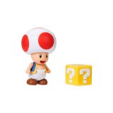 Super Mario Toad w/ Question Block 4in Action Figure