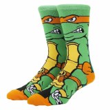 Teenage Mutant Ninja Turtles Michelangelo Animigos Mens Crew Socks