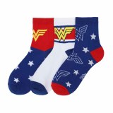 DC Comics Wonder Women's Quarter Crew 3 Pack Socks
