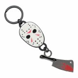 Friday the 13th Mask & Bloody Cleaver Keychain