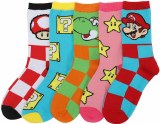 Super Mario Icons Women's 5 Pair Crew Socks