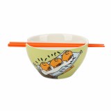 Gudetama 20 oz. Ceramic Ramen Bowl with Chopsticks