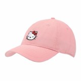 Hello Kitty Embroidered Character Pink Unstructured Baseball Cap