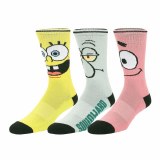 Spongebob Squarepants Big Face Spongebob Patrick and Squidward Mens Athletic Crew Socks 3 Pack