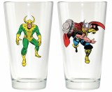 Loki and Thor Pint Glass