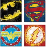 DC Comics Glass Splatter Coaster Set 4 pc
