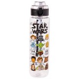Star Wars Comic Cartoon 33oz Plastic Water Bottle w Locking Lid and Strap