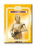 Star Wars c 3PO Flat Magnet Yellow Background