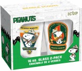 Peanuts Beagle Scout 16 Oz Pint Glass 2 Pack