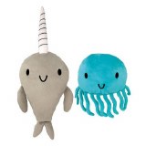 Narwhal and Jelly Plush Set 14 and 7 W/Tentacles