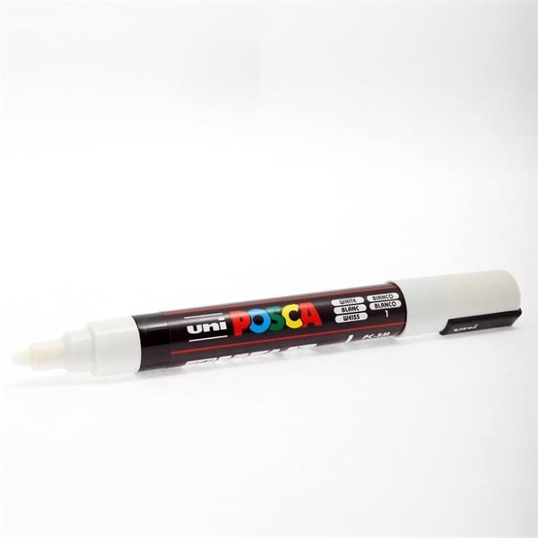 Uni Posca Pen - PC-5M - Medium Bullet Tip - White (01)