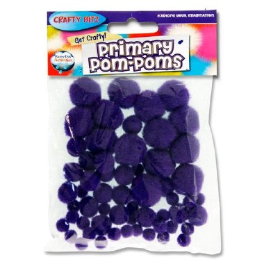 Crafty Bitz Primary Pom Poms Purple