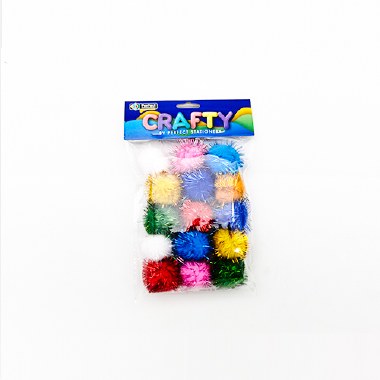 Pom Poms 10 Pack Glitter 3cm Perfect Stationery