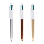 BIC 4 Colour Pens 3 Pack Metallic