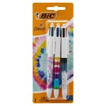 BIC 4 Colour Pens 3 Pack Tie Dye Decor