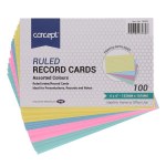 Record Cards Coloured Size 6 inch x 4 inch 100 Pack