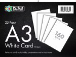 A3 White Card 160gsm   25 Pack Perfect Stationery