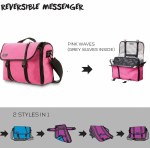 Zip It Reversible Messenger Laptop Bag Pink