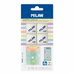 Sharpener & 4 Erasers Pastel Milan