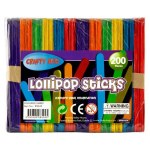 Lollipop Sticks 200 Jumbo Coloured