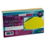 Record Cards 5 inch x 3 inch Coloured 100 Pack