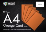 A4 Card Orange 50 Pack 160g Perfect Stationery