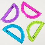Bazic Protractor 15cm Coloured