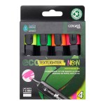 Eco Concept Green 4 Chisel Tip Textlighters Neon
