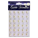 Self Adhesive Gem Stones Pearls 14mm