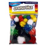 Crafty Bitz Pom Poms Glitter 30 Pack