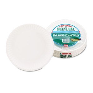 9 Uncoated Paper Plate, 100 per package