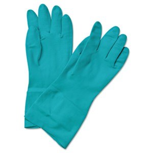 Nitirle Flock-Lined Green Gloves Small (pair)