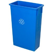Slim Trash Can Recycle Blue