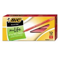 BIC Round Stic Pen Red (12)