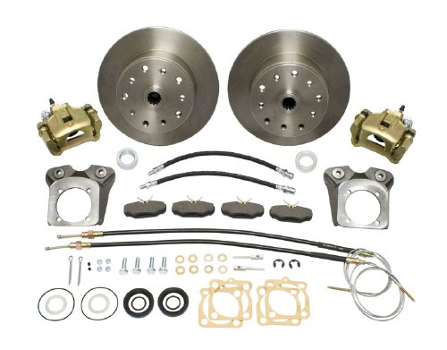 Rear Disc Kit T1 68-72 W/Ebrk DELUXE Dual Drilled