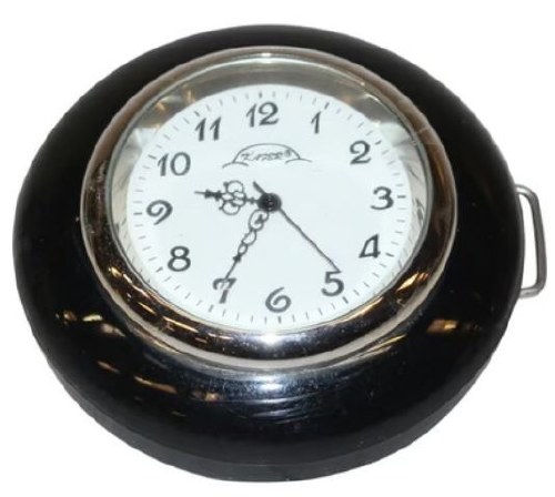 Horn Button - Black With Clock