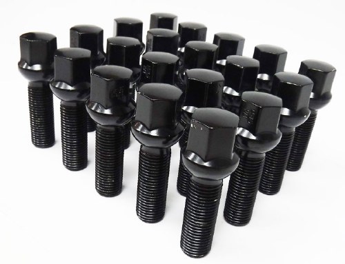 Ball 14 x 1.5 x 33mm Lug Bolt Black Set of 20