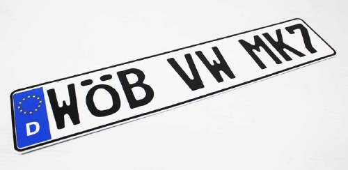 Europlate EEC " WOB VW MK7"