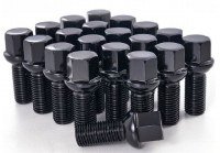 Ball 14 x 1.5 x 28mm Lug Bolt Black Set of 20