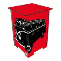 Stool - Red/Black Bus