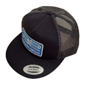 AE Logo Trucker Hat &quot;Flatbill&quot; (Black) (One Size Fits Most)