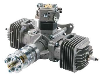 DLE-60cc Twin Gas Engine w/Elec Ign &amp; Muffs