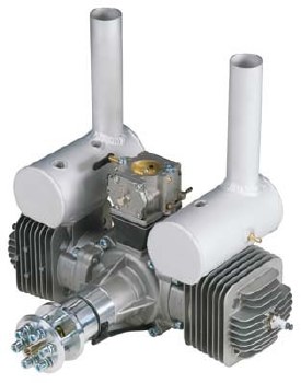 DLE-170cc Twin Gas Engine w/Elec Ig &amp; Muffs
