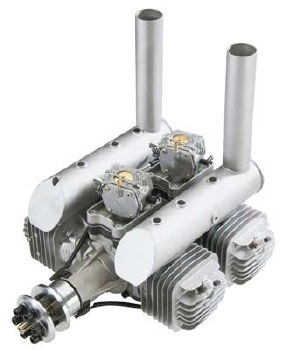DLE-222cc 4-Cyl Gas Engine w/EI &amp; Muffs