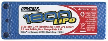 LiPo 2S 7.4V 1800mAh 30C 1/16 1/18 Hard Case Mini